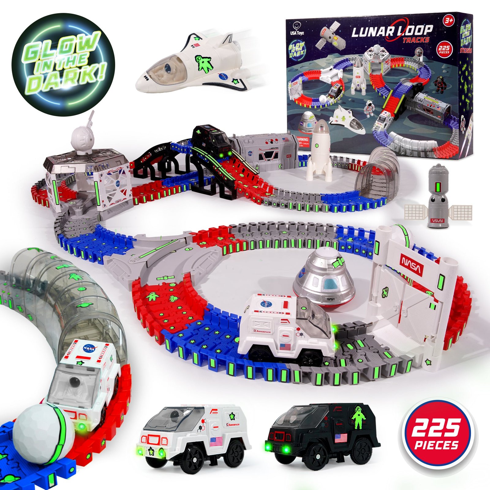 LunarLoopTracks_ListingImages-Main Lunar Loop NASA Space Tracks Playset 225 Pieces - Image 1